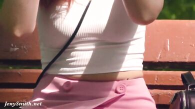 A Not Planned Date. Jeny Smith walking with stranger with mini skirt and no panties