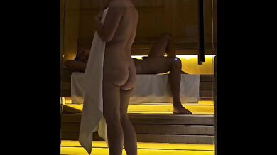 Public sex in hotel sauna