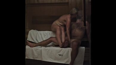 Public sex in hotel sauna