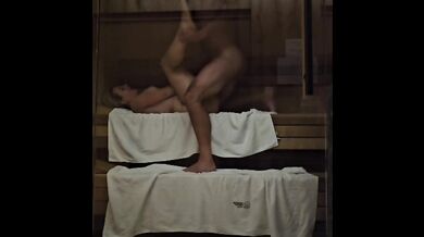 Public sex in hotel sauna