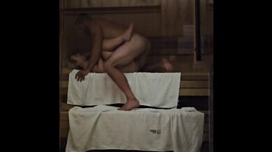 Public sex in hotel sauna