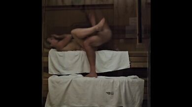 Public sex in hotel sauna
