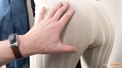 Risky sex with a slutty girl in the fitting room (public fucking)