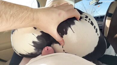 Sweet Stepsis with Big Boobs and Ass Grinding Slowly on Cock in the Car