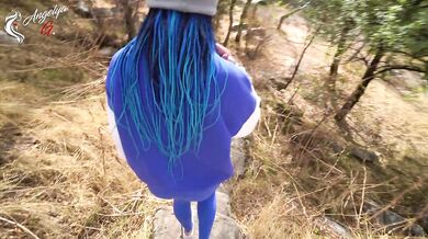 Great blowjob in nature after a photo shoot of young tourists - AnGelya.G