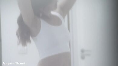 on Jeny Smith thru the window while she take a nude selfies