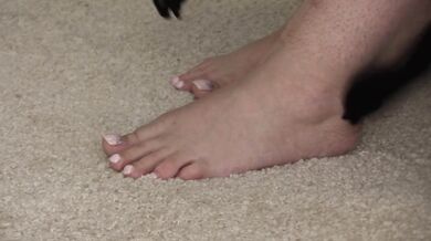 Foot fetish with fat legs. Appetizing bbw dressed a sexy costume