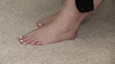 Foot fetish with fat legs. Appetizing bbw dressed a sexy costume