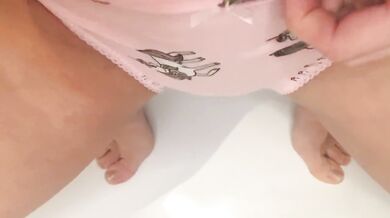 princess in a suit with a unicorn and pissing in cute panties