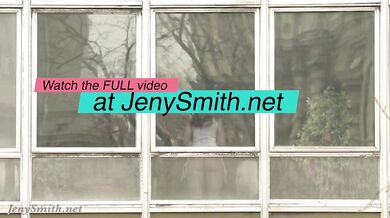 Jeny Smith teasing the strangers thru the window