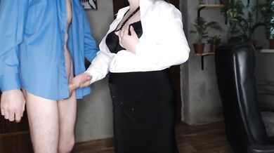 Fucking sexy secretary in stockings and panties