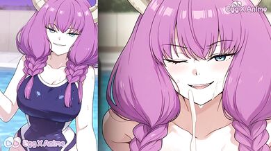 Aura from Sousou no Frieren swim blow job hentai by eggxanime