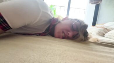 Hilde_french- POV fucking a hot schoolgirl! Spanking, big tits, hard sex