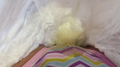 Pee in panties under a diaper. Abdl