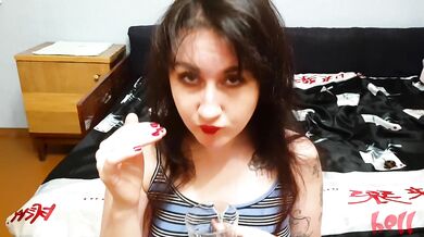 Play with spit and destroyed makeup