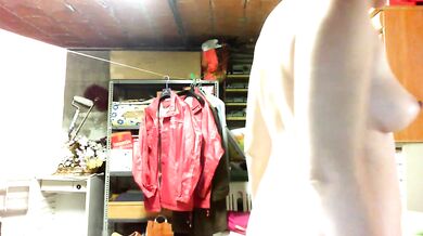 Your Italian giantess practices Karate in a cellar and crushes you under her dirty feet