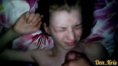 Compilation Cutie with beautiful blue eyes bathes in warm and tasty sperm with pleasure
