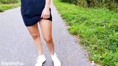 HORNY GETS CAUGHT MASTURBATING IN PUBLIC FOREST! FLASHES PUSSY IN PUBLIC! - ANGELINAPUX 4K