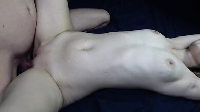 Sensual tits massage and missionary sex creampie