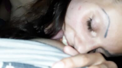 I licked her nipples and fucked her hairy pussy with my tongue so that I could cum in her mouth.