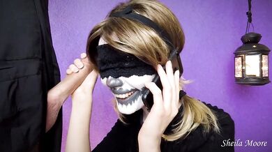 Roommate's prank while I'm on the phone with my cuckold boyfriend (Halloween edition)