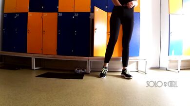 School locker room, innocent public masturbation