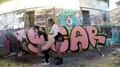 I dominate my husband in an abandoned pool