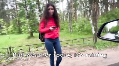 18 year old Russian girl sucks cock in a car for money. With dialogue