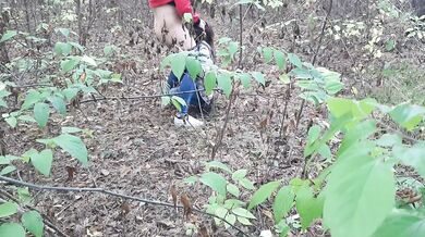  one girl pissed in the forest and how the second girl gave her cunnilingus