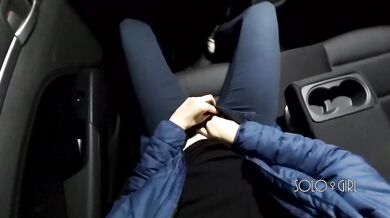 Uber driver almost caught me while I play pussy, public masturbating