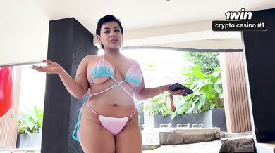 Beauty brunette with a huge ass rides a big dick on POV, Latina with a tight wet pussy rides a big dick until she cums
