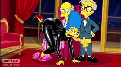 Black Latex: Married Housewife Marge Sinpsom Fucks Not Only Her Husband. Cartoon Parody