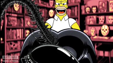 Black Latex: Married Housewife Marge Sinpsom Fucks Not Only Her Husband. Cartoon Parody