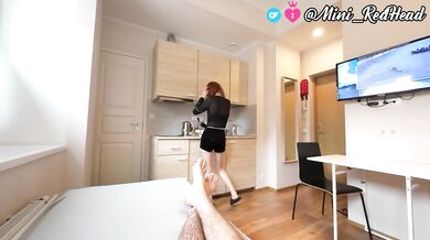 Instead of Food Hot Cum for Redhead, Drank Full Mouth