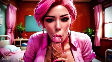 Pink Hair Bimbo Nurse Fucked and Blowjob by Patients (100% AI Generated 4K)