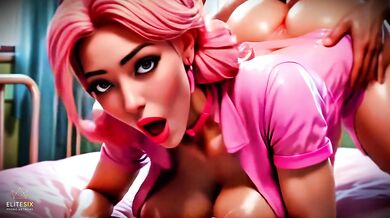 Pink Hair Bimbo Nurse Fucked and Blowjob by Patients (100% AI Generated 4K)
