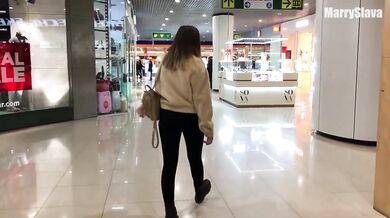 DEEPTHROAT BLOWJOB IN THE FITTING ROOM. Swallow his cum