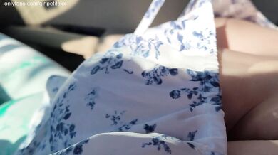Stepsister with Big Natural Boobs Teasing Me To Touch Her in the Car