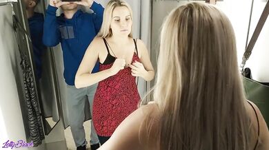 Caught In The Dressing Room During a Blowjob - Letty Black