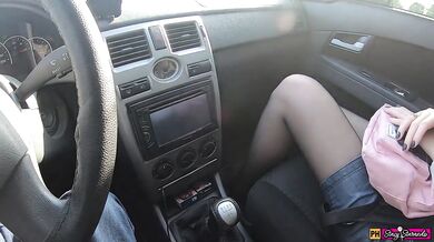 Beautiful schoolgirl fucked in the mouth and pussy on the way home from school