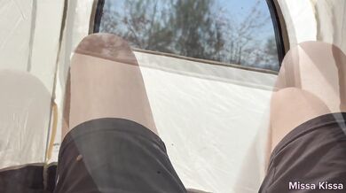 Roughly fucked my stepsister in a tent when she lay down