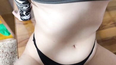 Having sex with my stepsister on the table, creampie