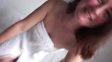Stepsister sucked dick stepbrother and let him cum on hairy cunt