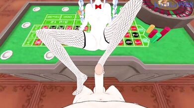 Usada Pekora (Bunny Girl) and I have intense sex in the casino. - Hololive VTuber POV Hentai
