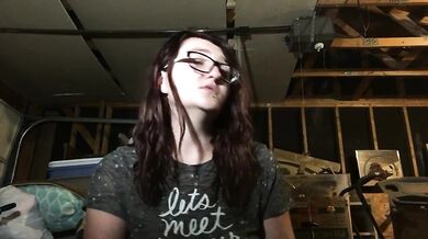 Hot Teen Babe Smokin In Garage