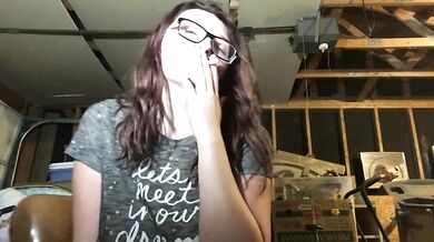 Hot Teen Babe Smokin In Garage