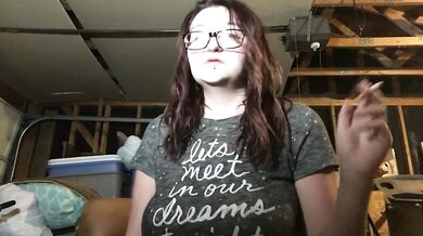 Hot Teen Babe Smokin In Garage
