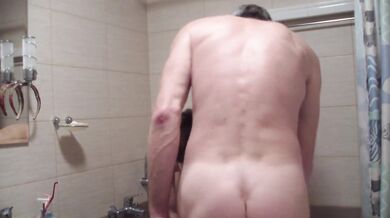 special examination of young russian student at her teacher´s bathroom