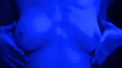 Titty Play Topless In Blue Light, POV Chest