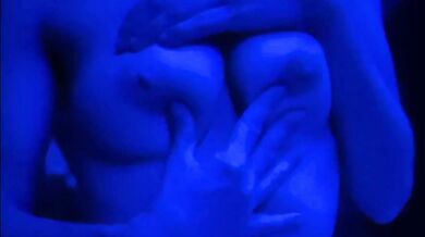 Titty Play Topless In Blue Light, POV Chest